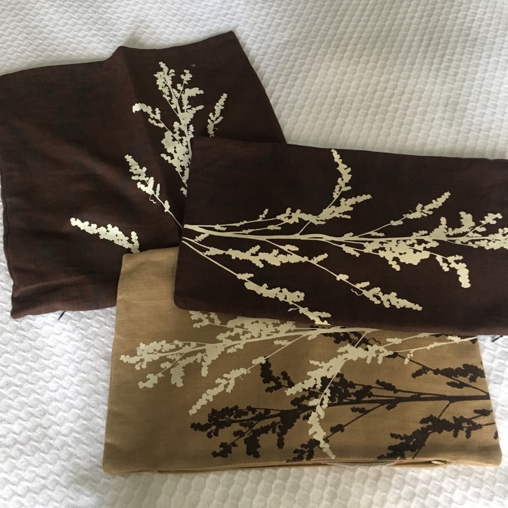 Amenity Linen Decorative Throw Pillow Covers x 3
